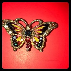 Jeweled Butterfly Hinged trinket or jewelry box